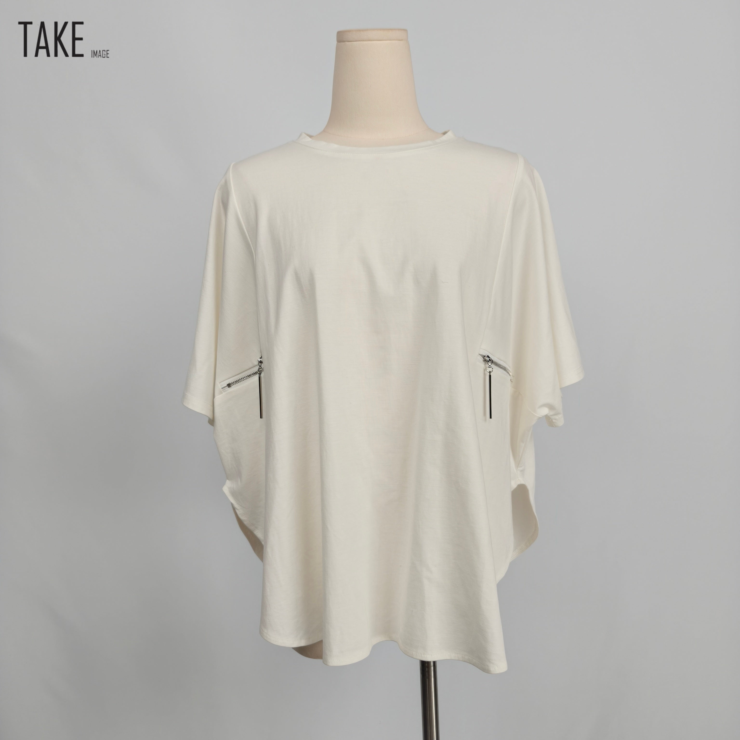 TAKE IMAGE | The Blouse That Transforms You — Cream Oversized Cotton Zip Top